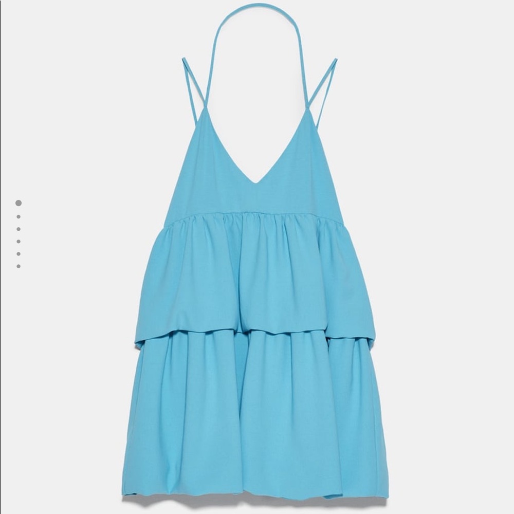 Zara v-neck mini blue dress